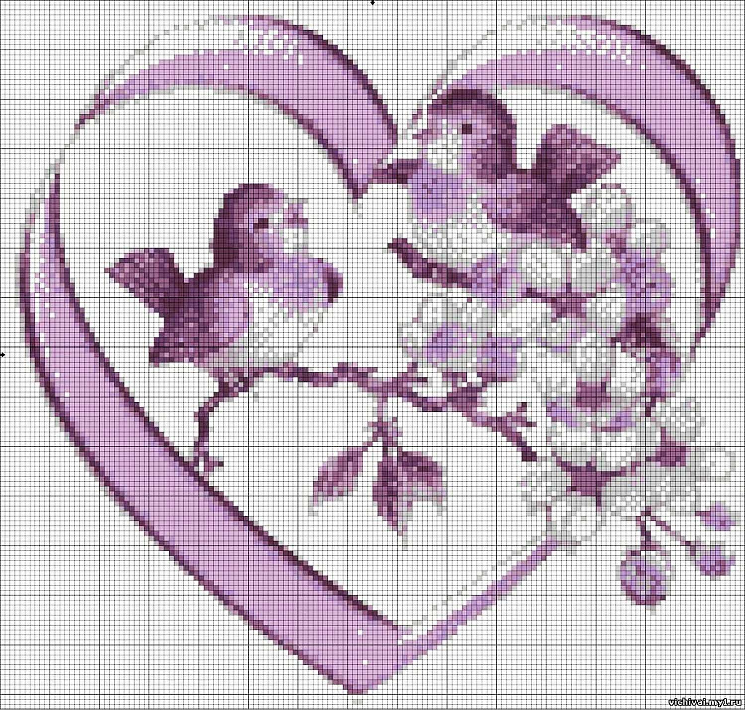 Сердечки и птички и цветочки